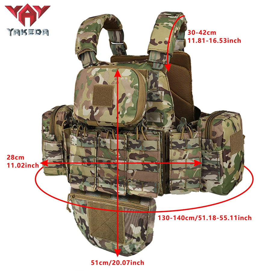 Gilet tactique YAKEDA modulable avec 5 pochettes