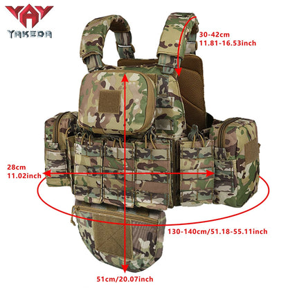 Gilet tactique YAKEDA modulable avec 5 pochettes