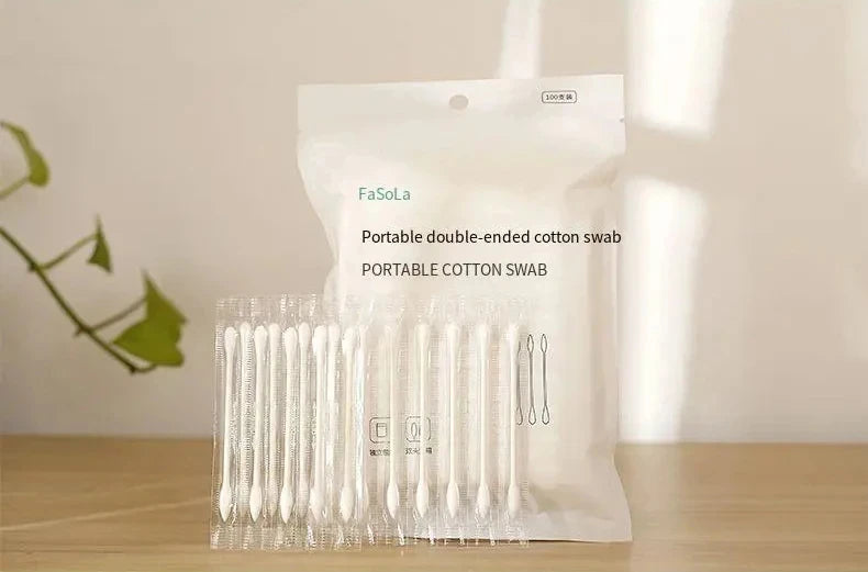 100 Coton-Tiges Individuellement Emballés – Double Embout – Hygiéniques, Jetables, Portables - BLACKBEARD OUTDOOR INDUSTRIES