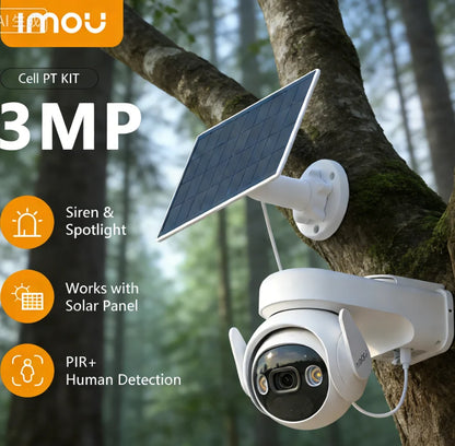 Caméra de Surveillance Solaire IMOU Cell PT Lite 2K WiFi Extérieure – Batterie 15000mAh, Détection Humaine, IP66 - BLACKBEARD OUTDOOR INDUSTRIES