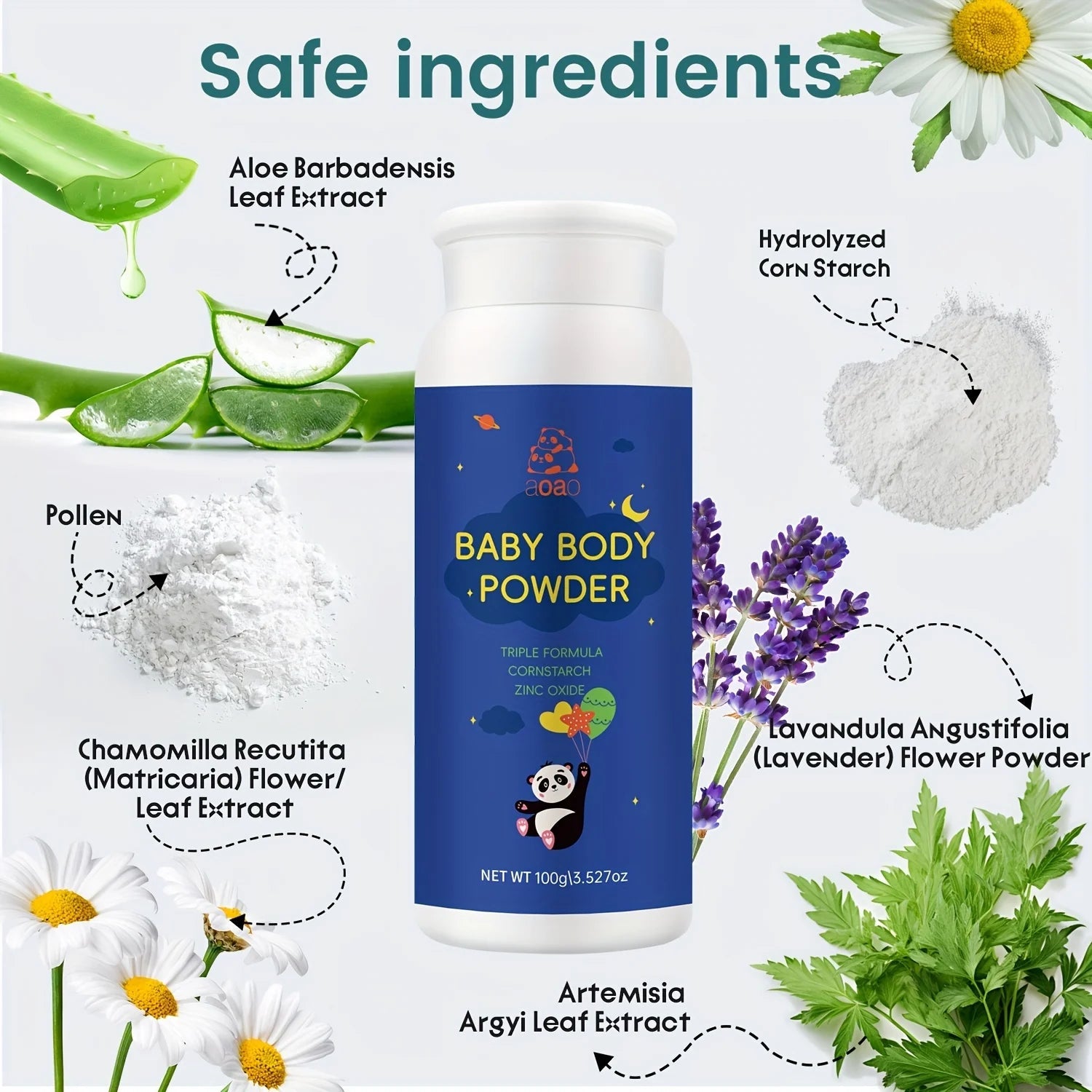 Poudre pour Bébé Sans Talc, Absence d'Armoise et de Camomille - Parfum Frais et Propre - Format 100g BLACKBEARD OUTDOOR INDUSTRIES