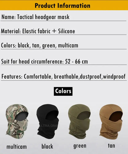 Tactical Mask Outdoor Balaclava – Masque Balaclava Silicone Demi-visage Coupe-vent Ma boutique