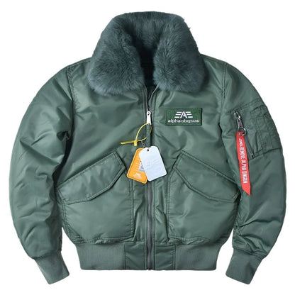 Blouson Aviateur Bomber Homme Hiver — Col Fourrure, Garnissage Coton Épais, Style Pilote Militaire | S à 4XL - BLACKBEARD OUTDOOR INDUSTRIES