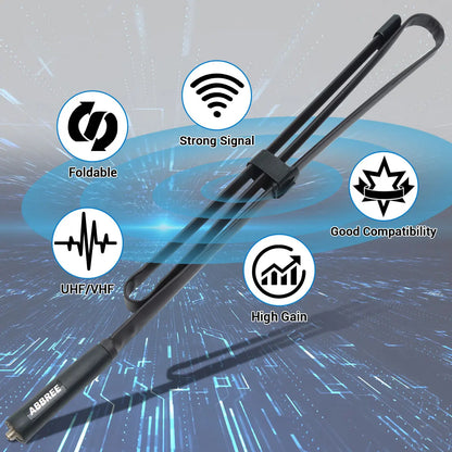 Antenne Tactique Pliable ABBREE AR-152A SMA-Female – VHF/UHF 144/430MHz – Pour Radios Baofeng / UV-5R / UV-82 / UV-13 PRO / Quansheng K5 - BLACKBEARD OUTDOOR INDUSTRIES