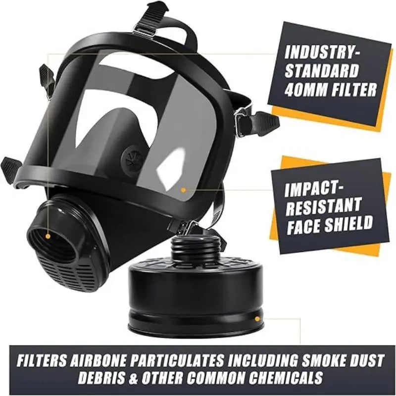 Masque à Gaz Plein Visage MF14 — Respirateur Chimique Filtre Charbon Actif - BLACKBEARD OUTDOOR INDUSTRIES