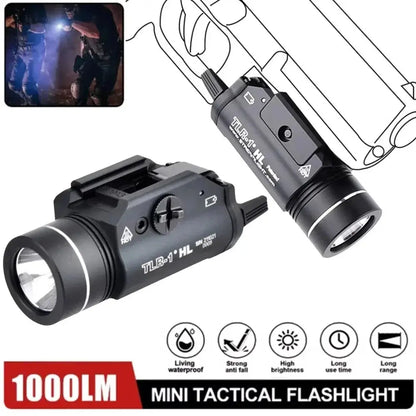 Tactical Pistol Weapon Light TLR1-1 – Lampe de Pistolet Métal 1000 Lumens pour Rail 20mm (Glock 17, Airsoft Rifle) Ma boutique