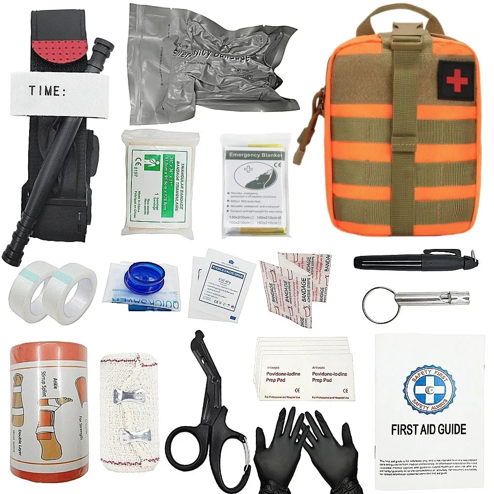 Trousse de Secours Tactique IFAK 16 Pièces - Garrot, Pochette MOLLE