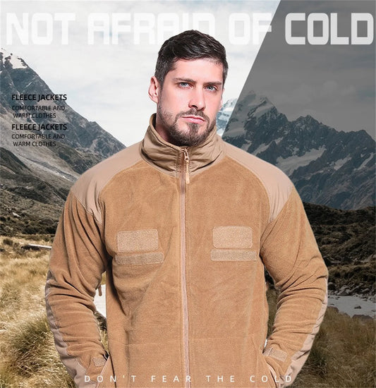 Veste Polaire Tactique Homme Col Monté - Chasse et Randonnée Montagne
