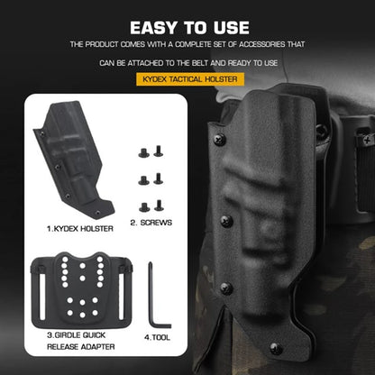 Holster Kydex Tactique OWB – Glock 17/19/20/21/45, CZ P-10C, HK VP9, Springfield XD, Walther PPQ + X300 | 5 Coloris - BLACKBEARD OUTDOOR INDUSTRIES