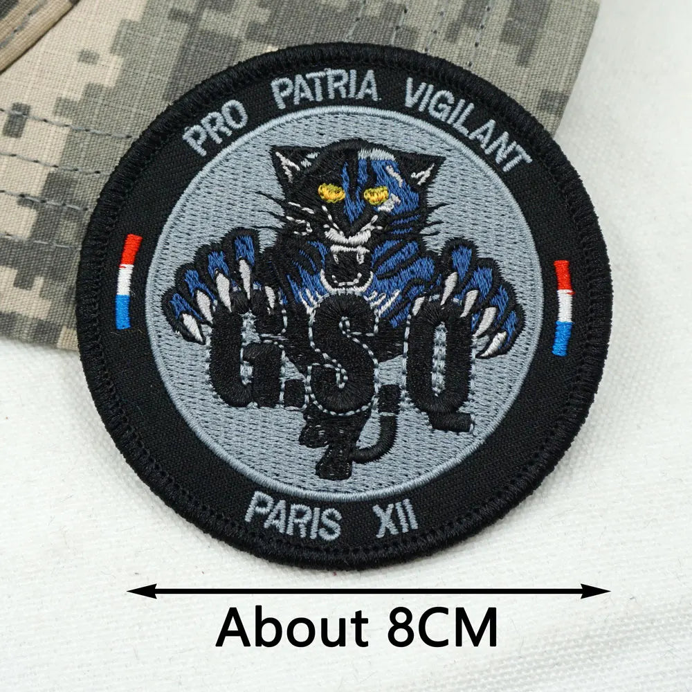 Patch Brodé France Tactique – Police Nationale & GSO | Velcro, Couture, Adhésif