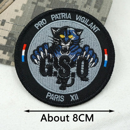 Patch Brodé France Tactique – Police Nationale & GSO | Velcro, Couture, Adhésif