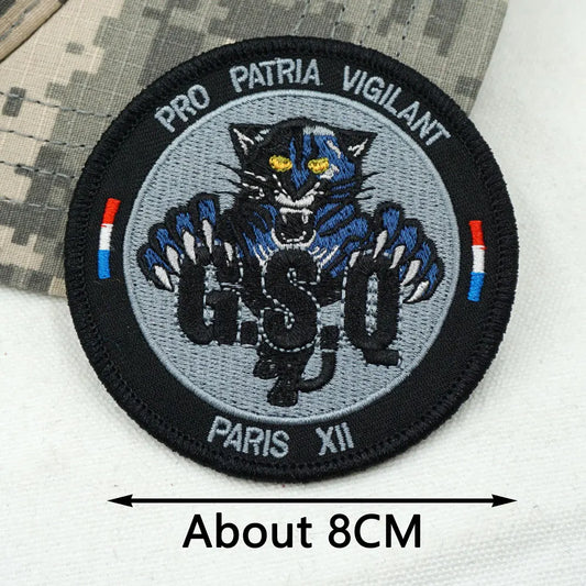 Patch Brodé France Tactique – Police Nationale & GSO | Velcro, Couture, Adhésif