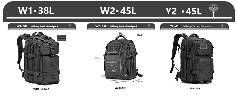 Sac à Dos Tactique 3 Jours – 38/45L | Imperméable, Résistant, Molle | Randonnée, Militaire, Survie - BLACKBEARD OUTDOOR INDUSTRIES