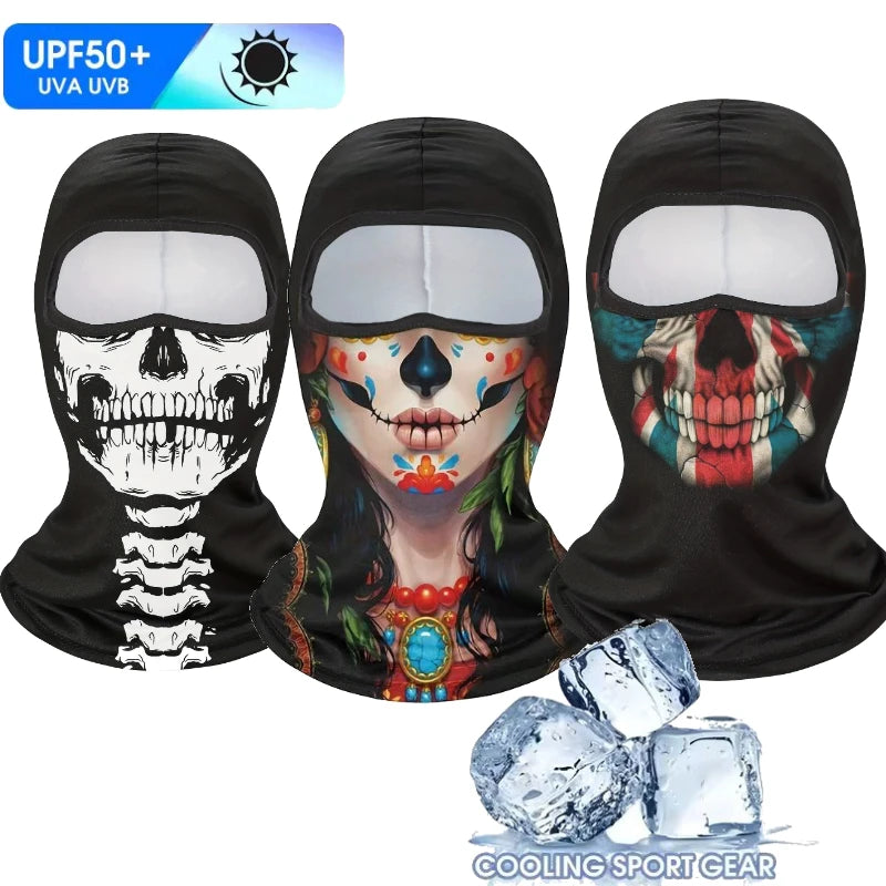 Cagoule masque intégral imprimé, protection visage adulte
