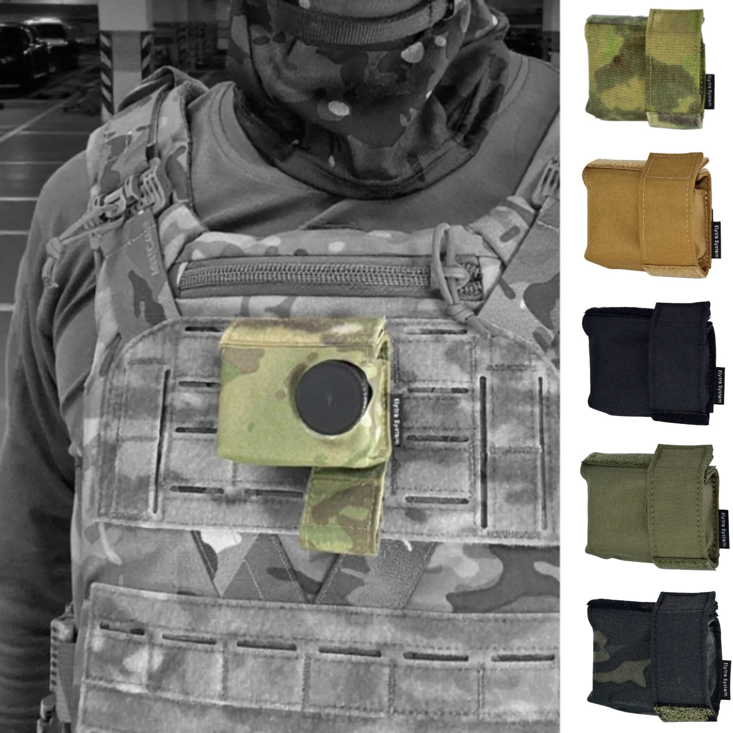 porte caméra piéton Molle – Style Tactique, Conçu pour Gilets et Sacs à Dos Molle BLACKBEARD OUTDOOR INDUSTRIES