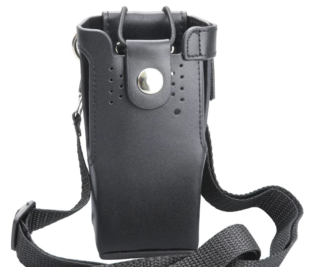 Holster Cuir PU Radio – Étui de Transport avec Bandoulière Nylon pour Motorola GP328, GP3188, CP200, HT750, MTX900