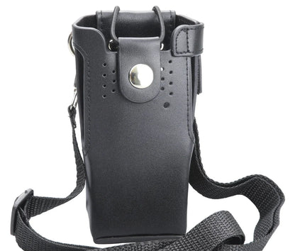 Holster Cuir PU Radio – Étui de Transport avec Bandoulière Nylon pour Motorola GP328, GP3188, CP200, HT750, MTX900