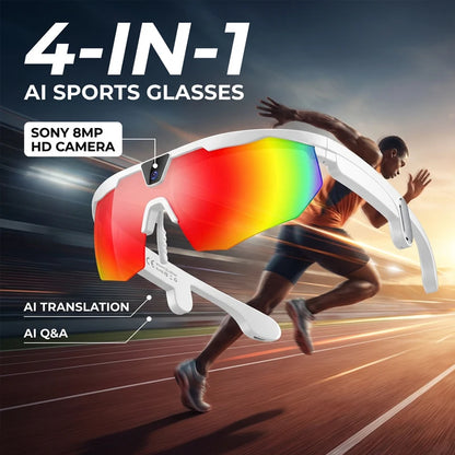 Lunettes Connectées AI W640 – Caméra Sony 8MP, Bluetooth, Traduction Temps Réel | IP66 35g