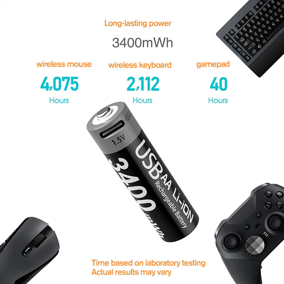 batterie rechargeable MATOV AA 1,5 V 3400mWh Ma boutique
