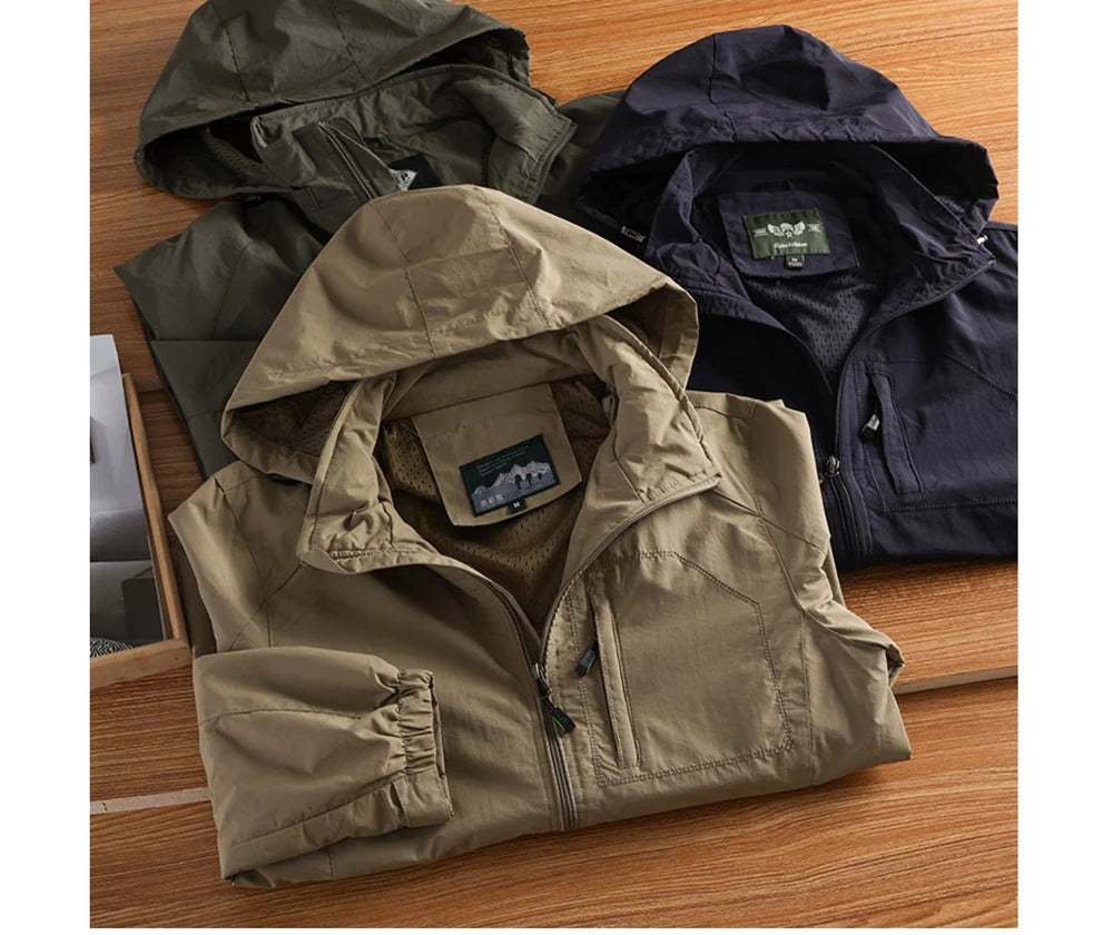 Veste Homme de Randonnée Étanche DIMUSI Coupe-Vent Respirant - BLACKBEARD OUTDOOR INDUSTRIES