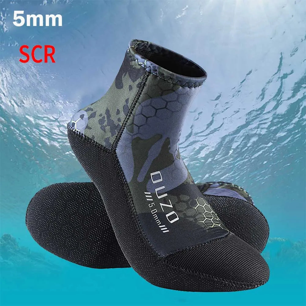 Chaussons Courts Néoprène 5MM Plongée – Antidérapant, Anti-Sable | Surf, Snorkeling, Plage | S à XXXL