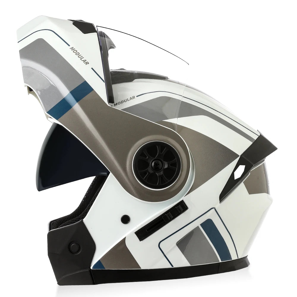 Casque Moto Modulable Flip-Up BLD – Double Visière – ABS Certifié DOT – Unisexe – M à XL