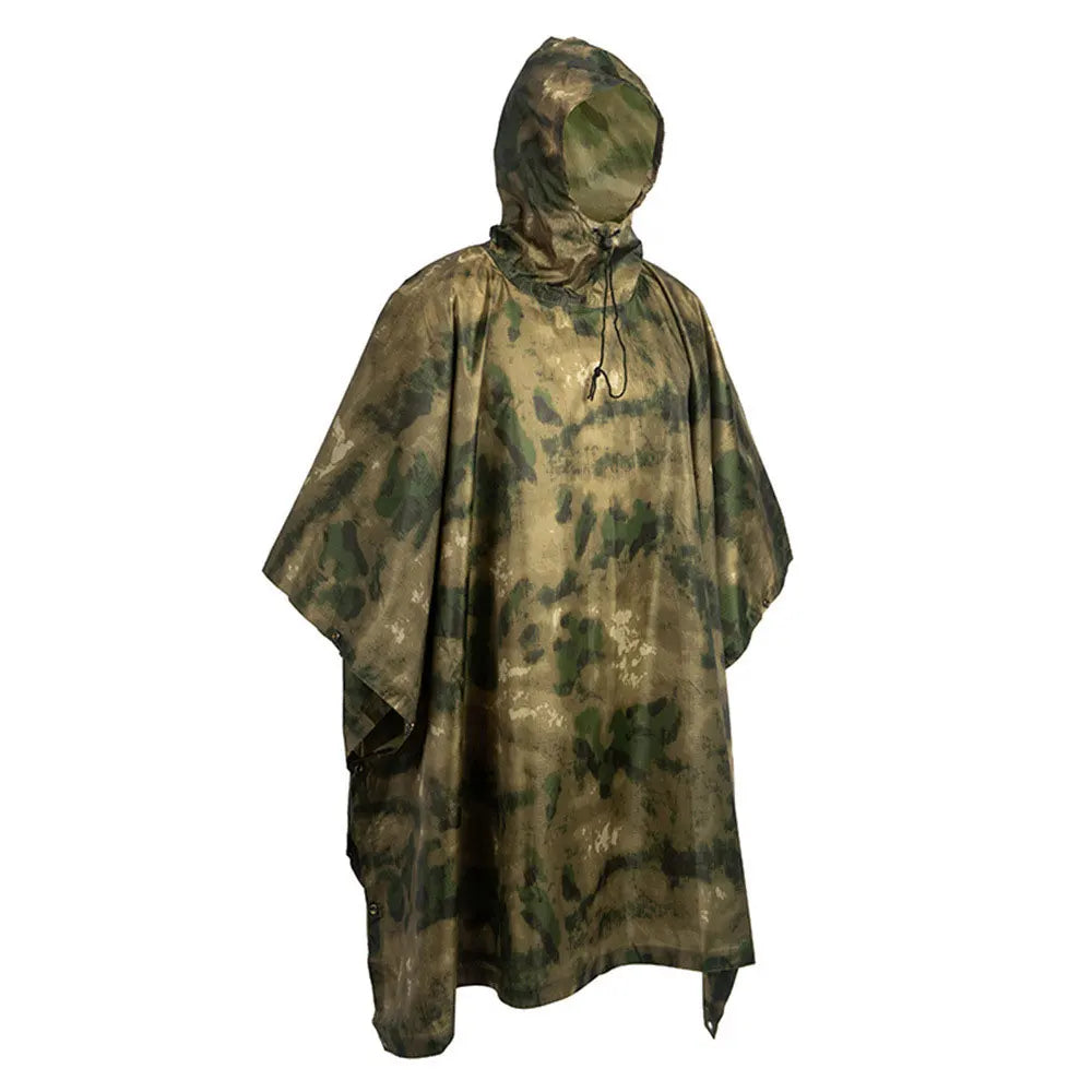 Poncho Pluie Camouflage Tactique Militaire – Imperméable Pliable | Randonnée, Chasse, Airsoft | 9 Coloris
