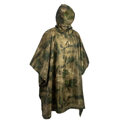Poncho Pluie Camouflage Tactique Militaire – Imperméable Pliable | Randonnée, Chasse, Airsoft | 9 Coloris