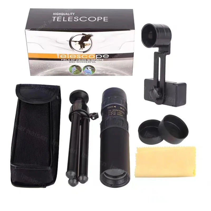 Monoculaire Tactique 10-300x Zoom HD — Télescope Portable Longue Portée Chasse Surveillance - BLACKBEARD OUTDOOR INDUSTRIES