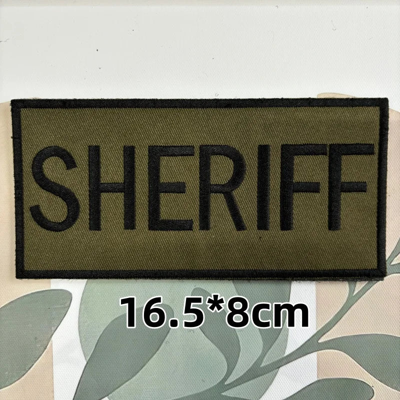 Patches Brodés US Security & Sheriff – Identification Tactique Hook & Loop Morale Badge