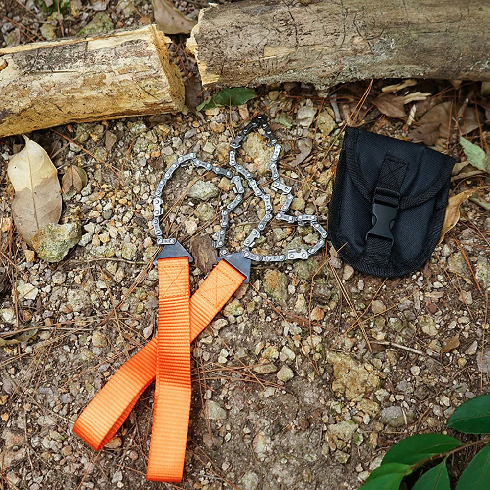 Scie Chaîne de Poche 11 Dents – Survie Outdoor Camping & Randonnée (103 cm)