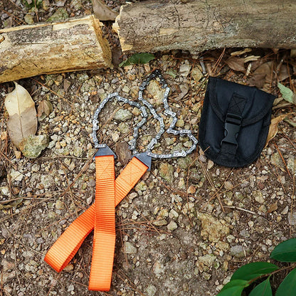 Scie Chaîne de Poche 11 Dents – Survie Outdoor Camping & Randonnée (103 cm)