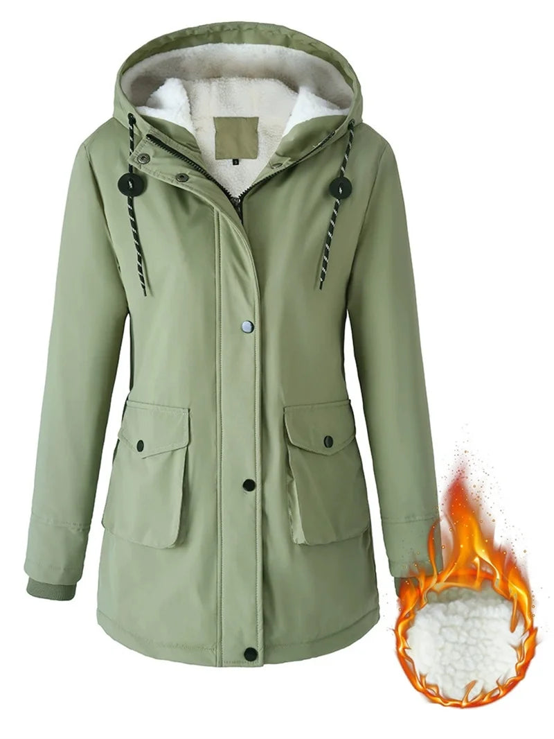 Parka longue femme à capuche – Doublure sherpa et coupe oversize