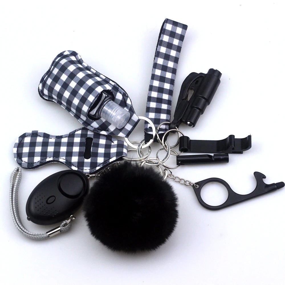 Kit porte-clés de sécurité femme 10 pièces avec dragonne