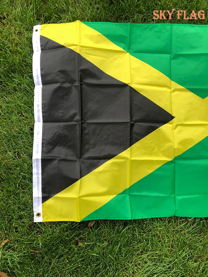Drapeau National de la Jamaïque SKY FLAG 90X150cm – Drapeau en Polyester à Suspendre pour Décoration Intérieure et Extérieure BLACKBEARD OUTDOOR INDUSTRIES
