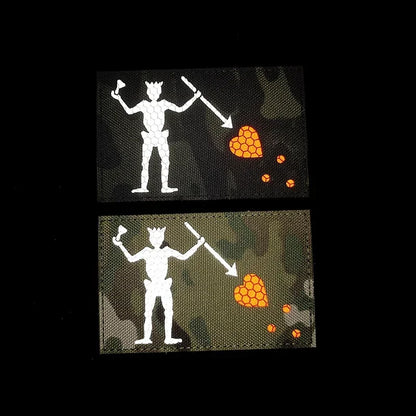 Patch Drapeau Pirate Barbe Noire IR Réfléchissant – Tactique Militaire Hook & Loop, 11 Modèles - BLACKBEARD OUTDOOR INDUSTRIES