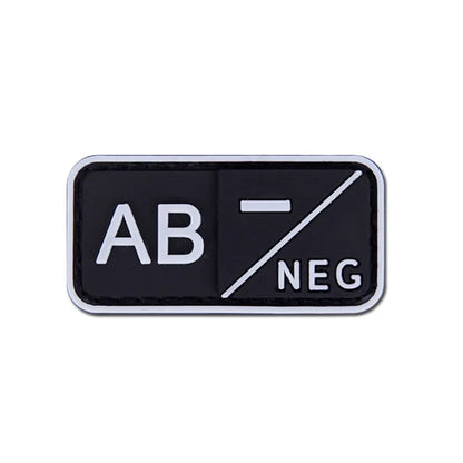 Patch Groupe Sanguin 3D PVC – A, B, AB, O | Rh+ & Rh- | Hook & Loop | Militaire, Airsoft, Tactique | 5×2,5 cm | 4 Coloris - BLACKBEARD OUTDOOR INDUSTRIES