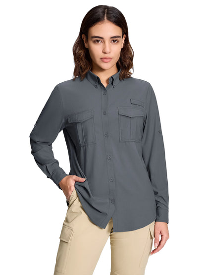 Chemise Femme de Randonnée KEFITEVD – Séchage Rapide, Respirante & Anti-UV – Manches Longues Modulables - BLACKBEARD OUTDOOR INDUSTRIES