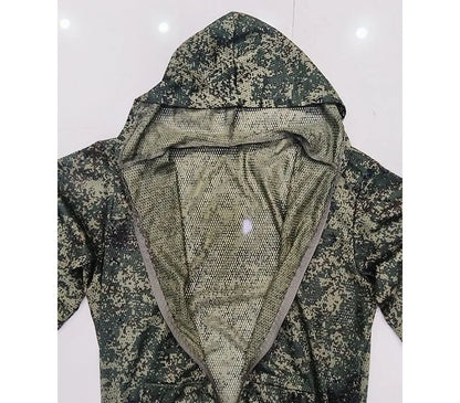 Combinaison Camouflage Mesh AUKUPKEE – Veste Capuche + Pantalon, Anti-Moustiques, Chasse Airsoft