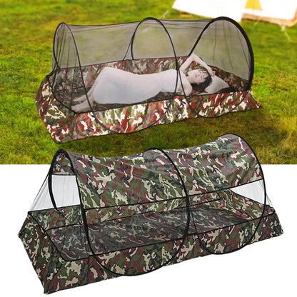 Moustiquaire de camping pliable à ouverture automatique – Fond camouflage