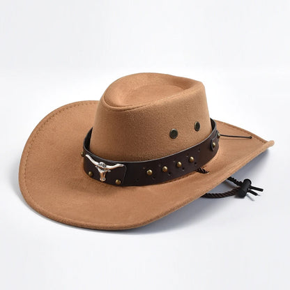 Chapeau Western en suede Synthétique – Large Bord Vintage pour Gentleman & Cowgirl - BLACKBEARD OUTDOOR INDUSTRIES