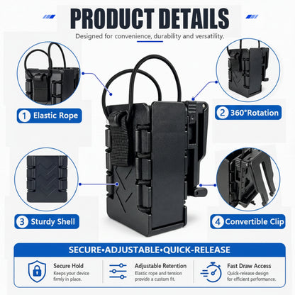 Holster Tactique MOLLE Universel 360° – Porte-Radio Rapide Baofeng, Quansheng, Iradio