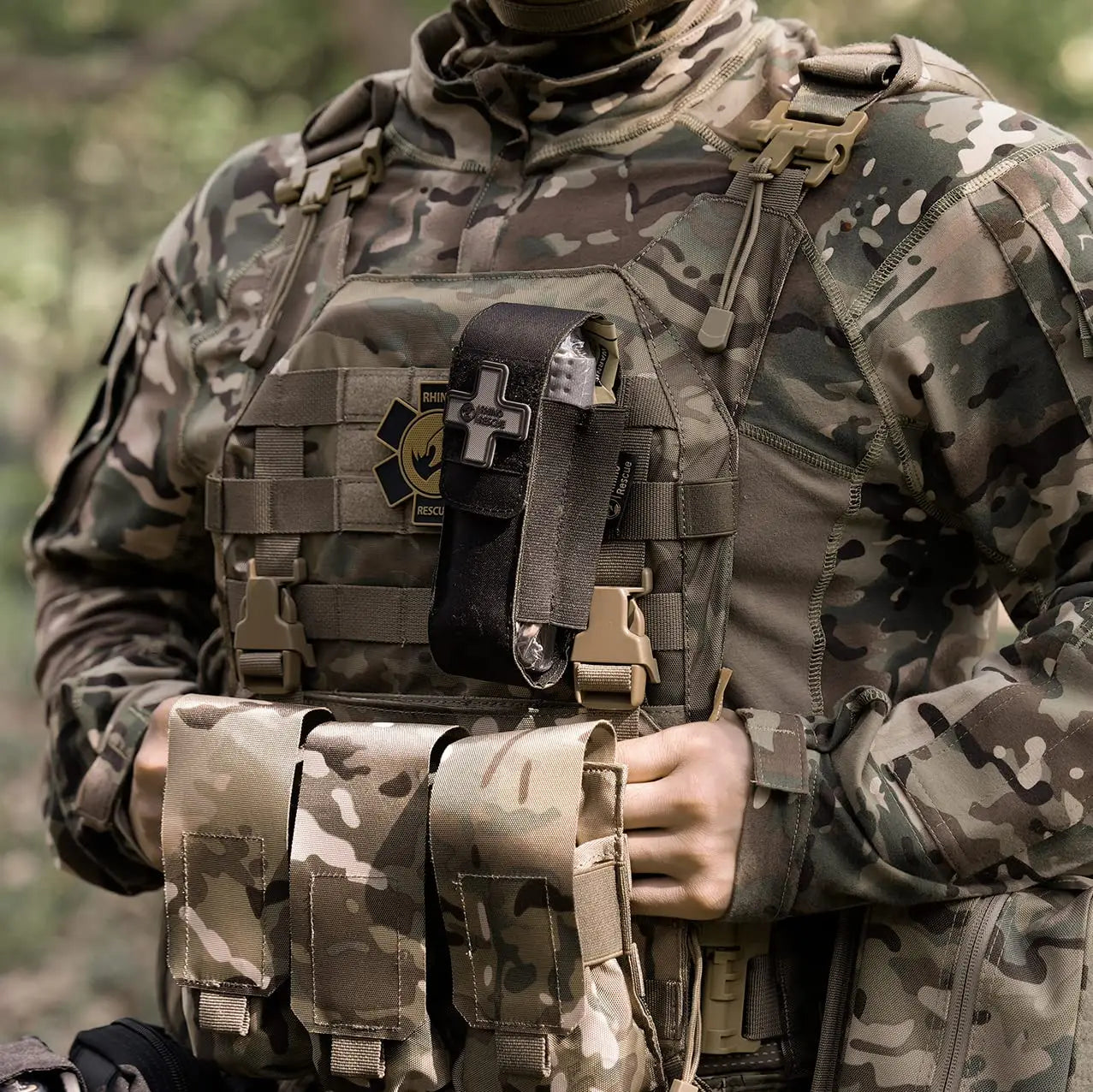 RHINO RESCUE Poche MOLLE Garrot – Cisailles Trauma & Marqueur, Accès Rapide