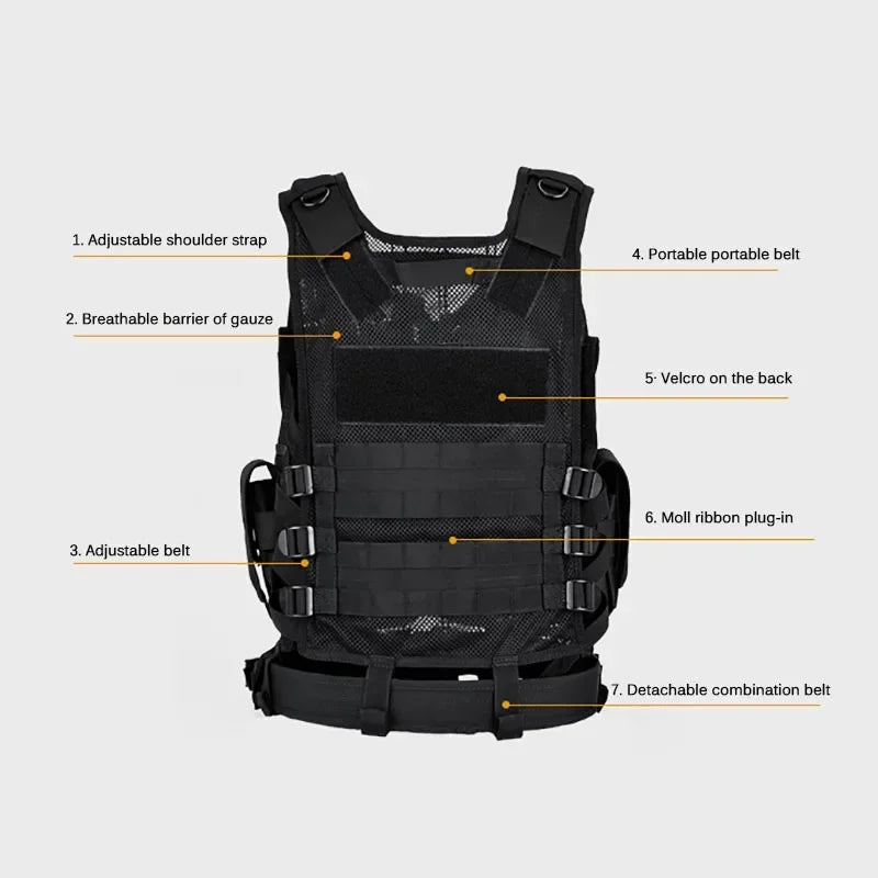 Gilet d’intervention tactique ajustable pour armée, chasse et entraînement Airsoft - BLACKBEARD OUTDOOR INDUSTRIES