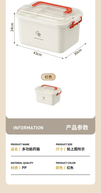 Boîte à Médicaments Portable Grande Capacité – Trousse de Premiers Secours Familiale avec Multi-Compartiments Ma boutique