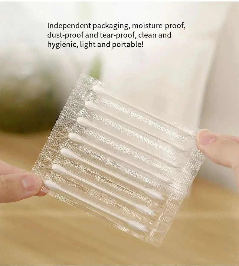 100 Coton-Tiges Individuellement Emballés – Double Embout – Hygiéniques, Jetables, Portables - BLACKBEARD OUTDOOR INDUSTRIES