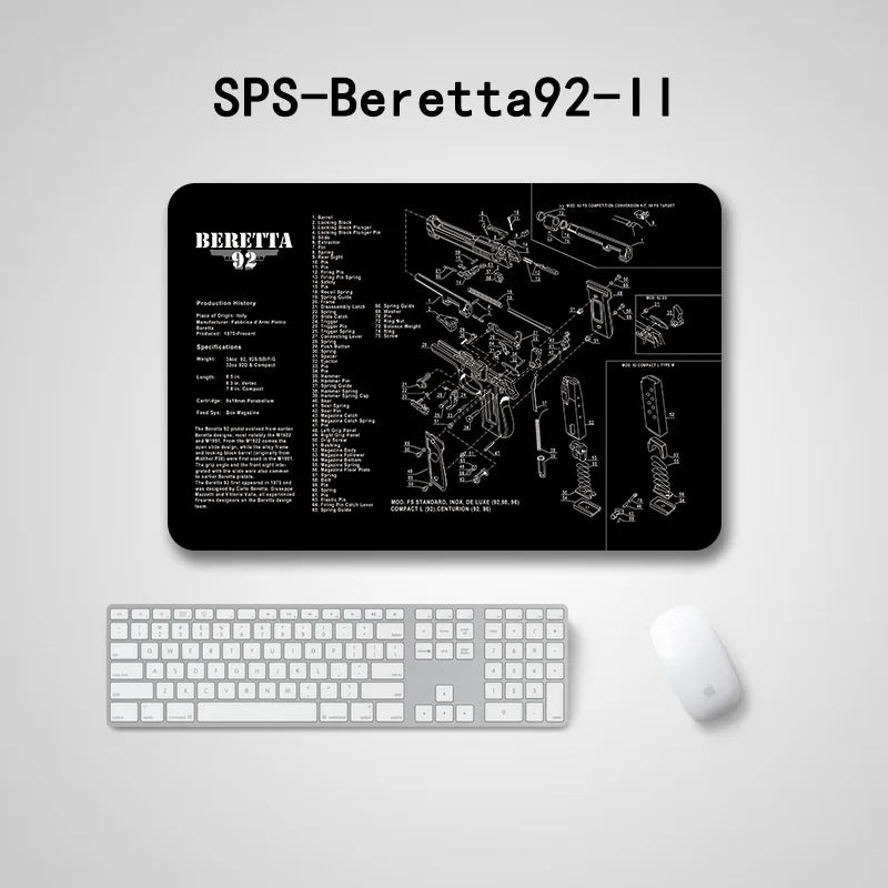 Tapis de Nettoyage pour Arme – Tapis d'Armurier avec Schéma Technique | CLUSGO - BLACKBEARD OUTDOOR INDUSTRIES