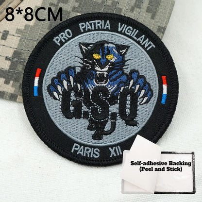 Patch Brodé France Tactique – Police Nationale & GSO | Velcro, Couture, Adhésif
