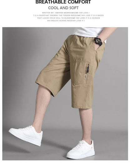 Short Cargo Homme - Poches Zippées, Taille Élastique, Coton Respirant, Style Décontracté Été Ma boutique