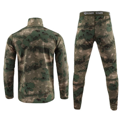 Ensemble Sous-Vêtement Thermique Homme – Polaire Compressif Séchage Rapide Style Militaire